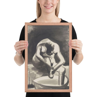 Woman Washing Her Feet by Pablo Picasso, Framed poster