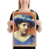 Woman with Flowered Hat by Pablo Picasso, Framed poster