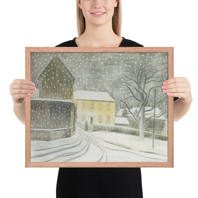 Halstead Road in the Snow by Eric Ravilious, Framed poster