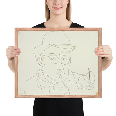 Self-Portrait v2 by Henri Matisse, Framed poster