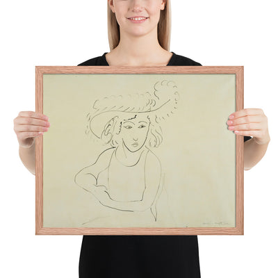 The Plumed Hat by Henri Matisse, Framed poster