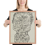 Evolving Portraits by Jean Dubuffet, Framed poster