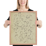 Footprints in the Sand, page from the sketchbook El Golea, II by Jean Dubuffet, Framed poster