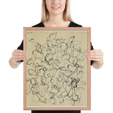 Footprints, page from the sketchbook El Golea, II by Jean Dubuffet, Framed poster