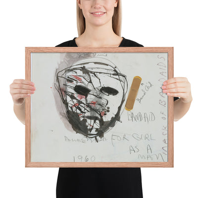 Study for The Car Crash Band Aid, Possible Mask for Girl as a Man by Jim Dine, Framed poster