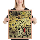 The Beautiful Bird Revealing the Unknown to a Pair of Lovers by Joan Miró, Framed poster