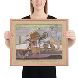 Stratified Rocks, Nature's Gift of Gneiss Lava Iceland Moss by Max Ernst, Framed poster