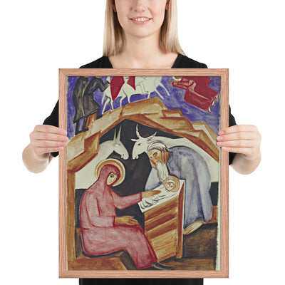 The Nativity, for Liturgy by Natalia Goncharova, Framed poster