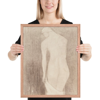 Nude Woman Seen from Behind by Odilon Redon, Framed poster