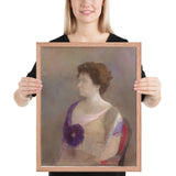 Woman with Flower Corsage by Odilon Redon, Framed poster