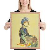 Seated Girl by Oskar Kokoschka, Framed poster