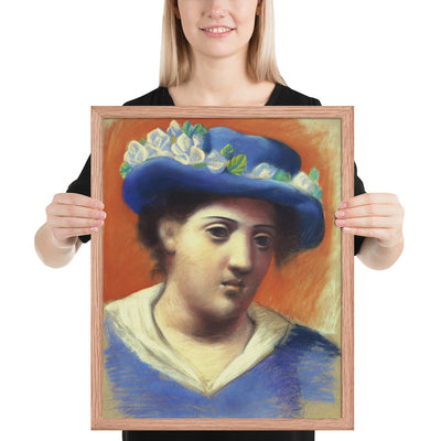 Woman with Flowered Hat by Pablo Picasso, Framed poster