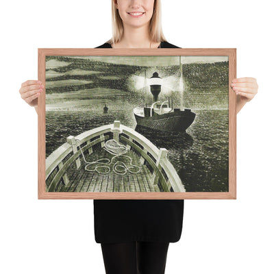 1940 Duty Boat by Eric Ravilious, Framed poster