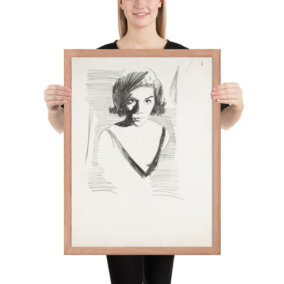 Portrait of a Woman by Andy Warhol , Framed poster