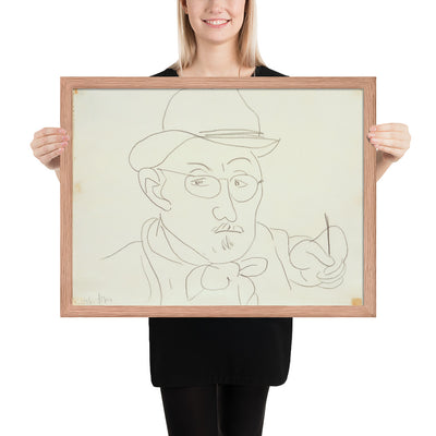 Self-Portrait v2 by Henri Matisse, Framed poster