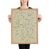 Footprints in the Sand, page from the sketchbook El Golea, II by Jean Dubuffet, Framed poster