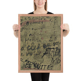 Message The Key is Under the Window-Shutter by Jean Dubuffet, Framed poster