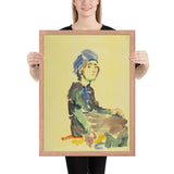 Seated Girl by Oskar Kokoschka, Framed poster