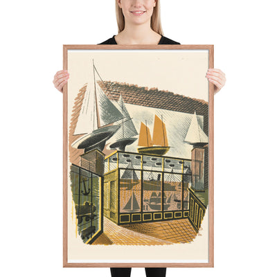 Model Ships and Railways High Street by Eric Ravilious, Framed poster