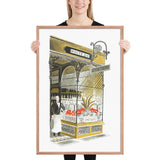 Oyster Bar- High Street by Eric Ravilious, Framed poster