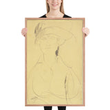 Portrait of a Woman by Amedeo Modigliani, Framed poster