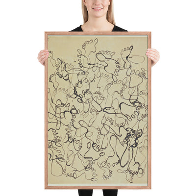 Footprints, page from the sketchbook El Golea, II by Jean Dubuffet, Framed poster