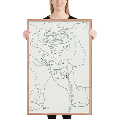 Pisseur à Droite X by Jean Dubuffet, Framed poster