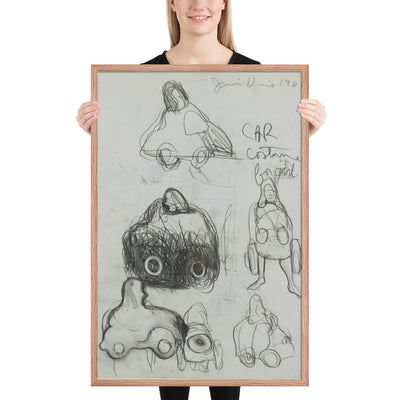 Study for The Car Crash Car Costume for Girl by Jim Dine, Framed poster