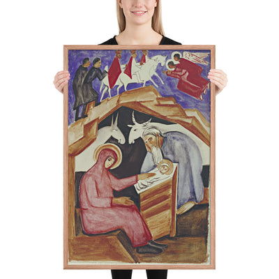 The Nativity, for Liturgy by Natalia Goncharova, Framed poster