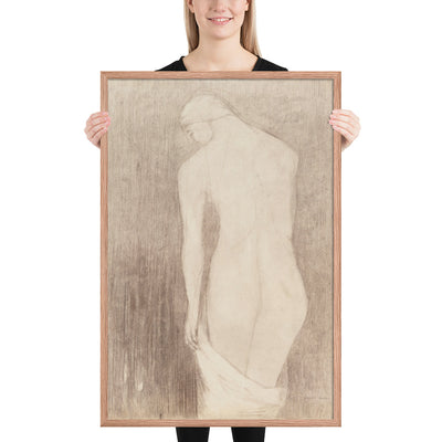 Nude Woman Seen from Behind by Odilon Redon, Framed poster