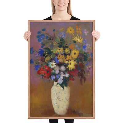 Vase of Flowers by Odilon Redon, Framed poster