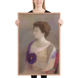 Woman with Flower Corsage by Odilon Redon, Framed poster