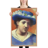 Woman with Flowered Hat by Pablo Picasso, Framed poster