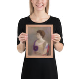 Woman with Flower Corsage by Odilon Redon, Framed poster