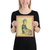 Seated Girl by Oskar Kokoschka, Framed poster