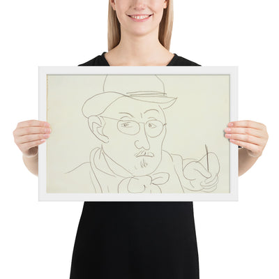 Self-Portrait v2 by Henri Matisse, Framed poster