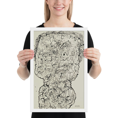 Evolving Portraits by Jean Dubuffet, Framed poster