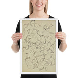 Footprints in the Sand, page from the sketchbook El Golea, II by Jean Dubuffet, Framed poster