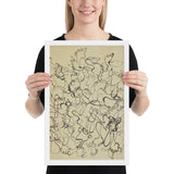 Footprints, page from the sketchbook El Golea, II by Jean Dubuffet, Framed poster