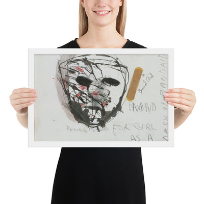 Study for The Car Crash Band Aid, Possible Mask for Girl as a Man by Jim Dine, Framed poster