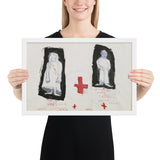 Study for The Car Crash Man in Woman's Costume and Woman in Man's Costume by Jim Dine, Framed poster