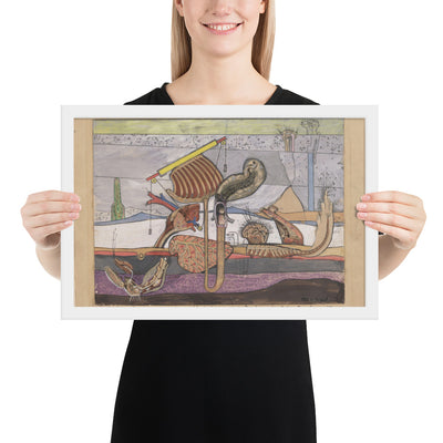 Stratified Rocks, Nature's Gift of Gneiss Lava Iceland Moss by Max Ernst, Framed poster