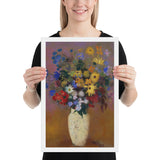 Vase of Flowers by Odilon Redon, Framed poster