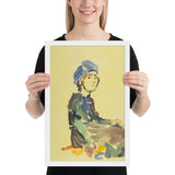 Seated Girl by Oskar Kokoschka, Framed poster