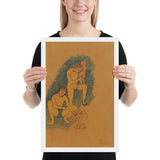 Family with a Crow by Pablo Picasso, Framed poster