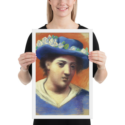 Woman with Flowered Hat by Pablo Picasso, Framed poster