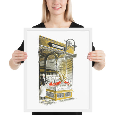 Oyster Bar- High Street by Eric Ravilious, Framed poster