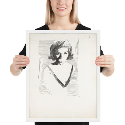 Portrait of a Woman by Andy Warhol , Framed poster