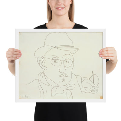 Self-Portrait v2 by Henri Matisse, Framed poster