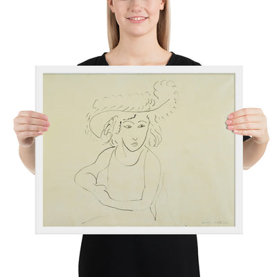 The Plumed Hat by Henri Matisse, Framed poster